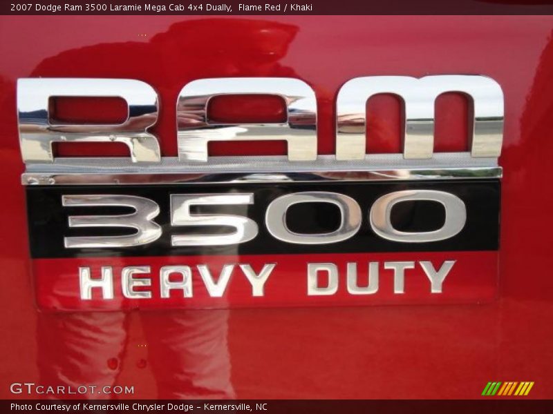 Flame Red / Khaki 2007 Dodge Ram 3500 Laramie Mega Cab 4x4 Dually