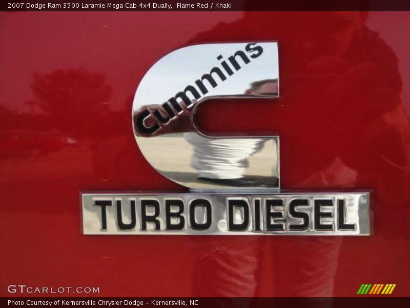 Flame Red / Khaki 2007 Dodge Ram 3500 Laramie Mega Cab 4x4 Dually