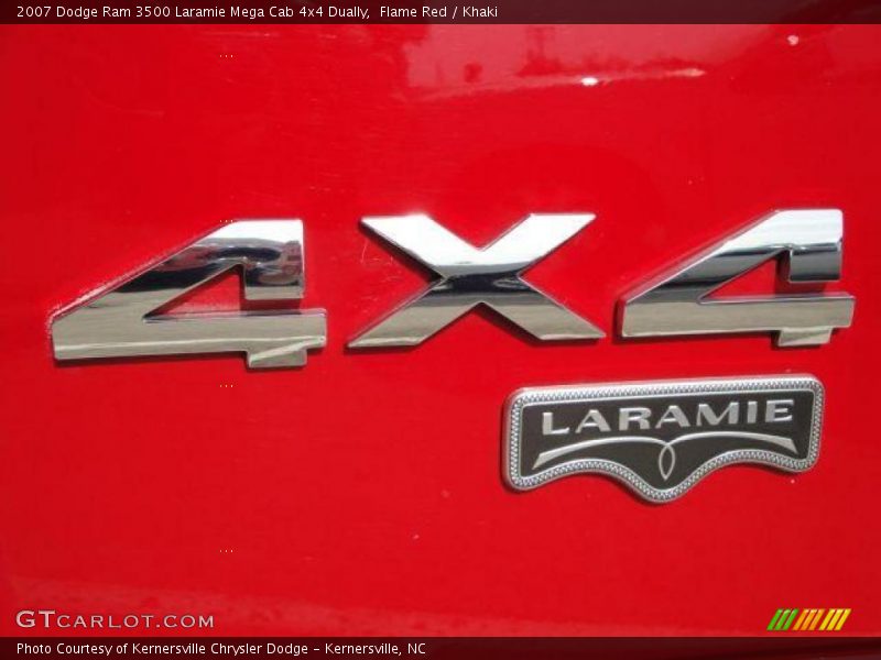 Flame Red / Khaki 2007 Dodge Ram 3500 Laramie Mega Cab 4x4 Dually