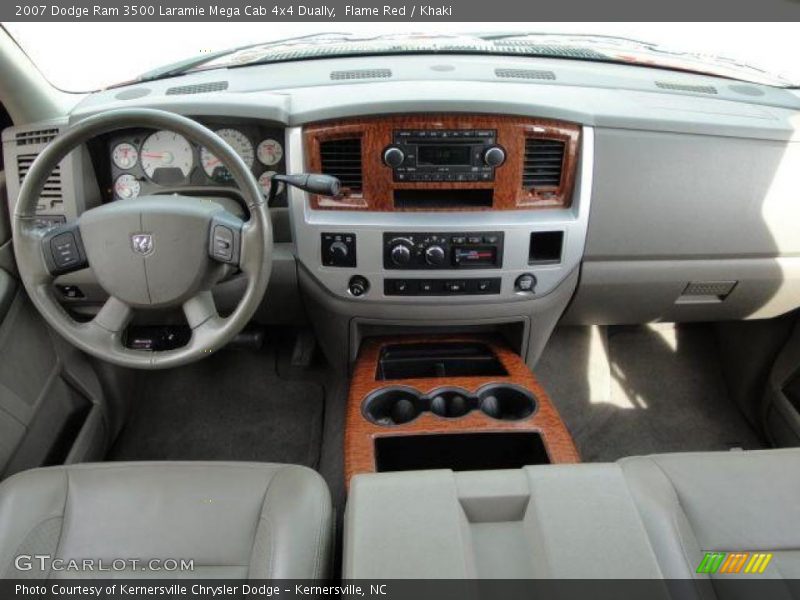 Flame Red / Khaki 2007 Dodge Ram 3500 Laramie Mega Cab 4x4 Dually