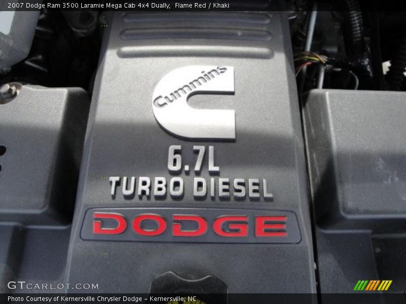 Flame Red / Khaki 2007 Dodge Ram 3500 Laramie Mega Cab 4x4 Dually