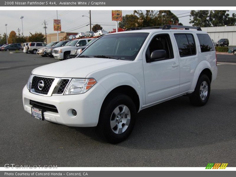 Avalanche White / Graphite 2008 Nissan Pathfinder S 4x4