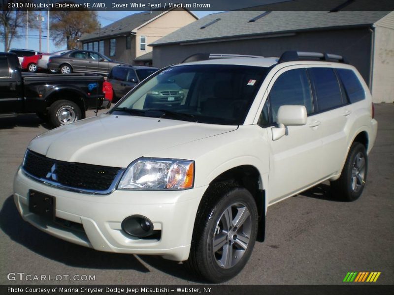 Dover White Pearl / Medium Brown 2010 Mitsubishi Endeavor SE AWD