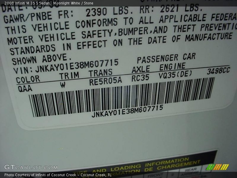 Moonlight White / Stone 2008 Infiniti M 35 S Sedan