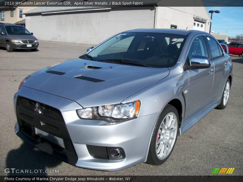 Apex Silver Metallic / Black Sport Fabric 2010 Mitsubishi Lancer Evolution GSR
