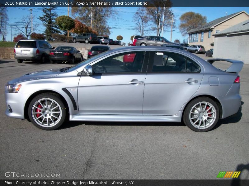 Apex Silver Metallic / Black Sport Fabric 2010 Mitsubishi Lancer Evolution GSR