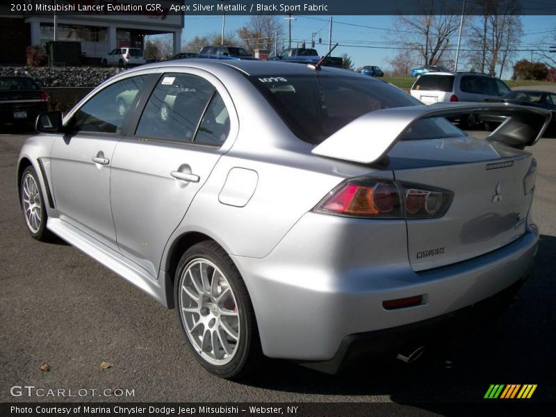 Apex Silver Metallic / Black Sport Fabric 2010 Mitsubishi Lancer Evolution GSR