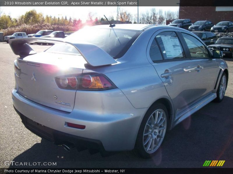 Apex Silver Metallic / Black Sport Fabric 2010 Mitsubishi Lancer Evolution GSR