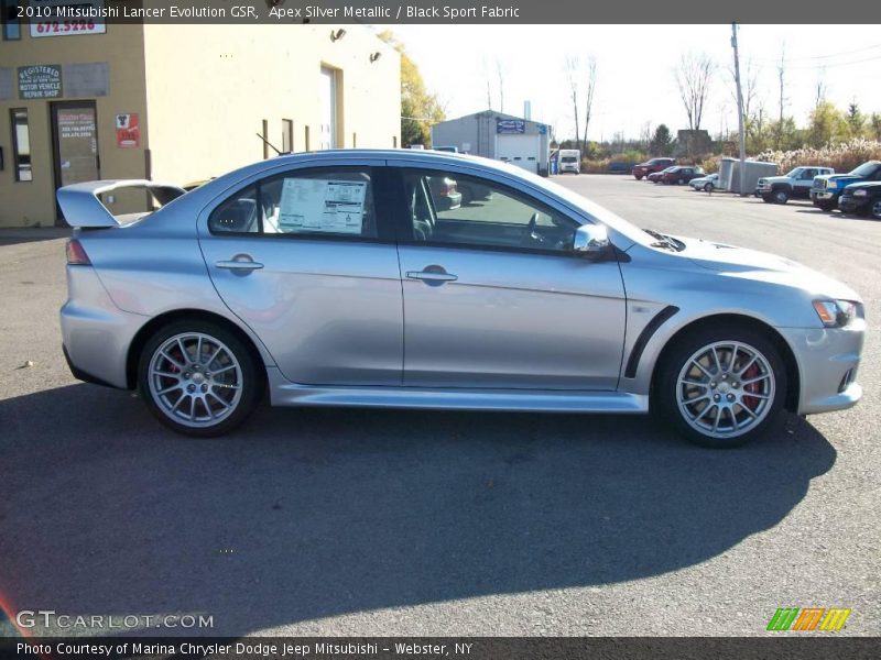 Apex Silver Metallic / Black Sport Fabric 2010 Mitsubishi Lancer Evolution GSR