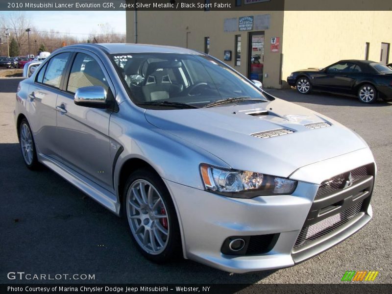 Apex Silver Metallic / Black Sport Fabric 2010 Mitsubishi Lancer Evolution GSR