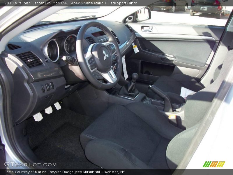 Apex Silver Metallic / Black Sport Fabric 2010 Mitsubishi Lancer Evolution GSR