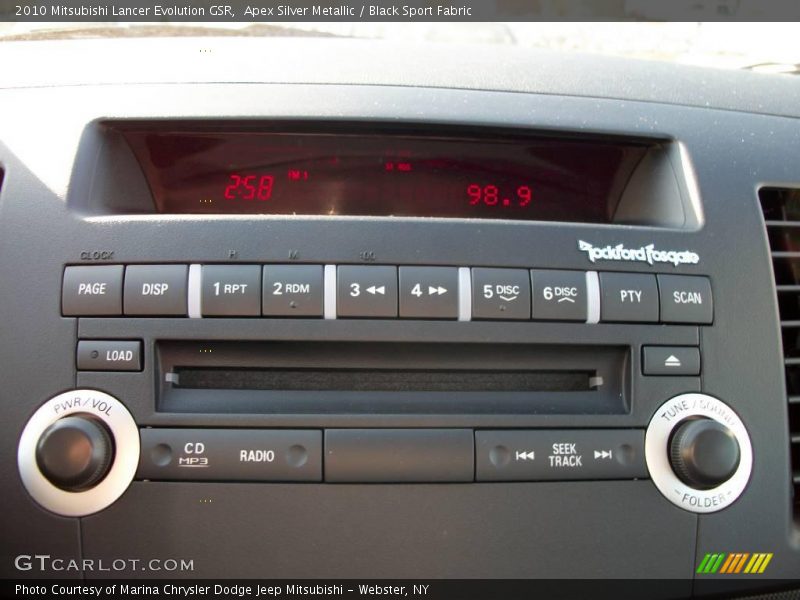 Apex Silver Metallic / Black Sport Fabric 2010 Mitsubishi Lancer Evolution GSR