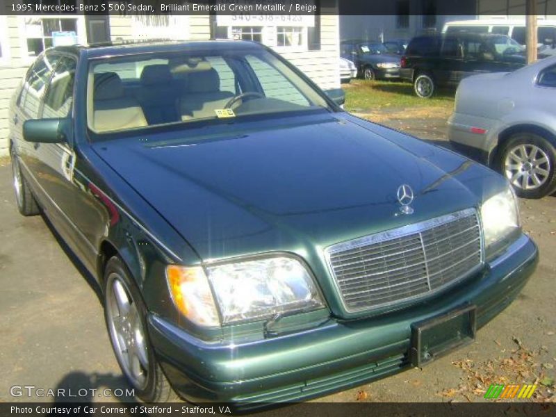 Brilliant Emerald Green Metallic / Beige 1995 Mercedes-Benz S 500 Sedan