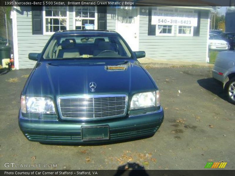 Brilliant Emerald Green Metallic / Beige 1995 Mercedes-Benz S 500 Sedan
