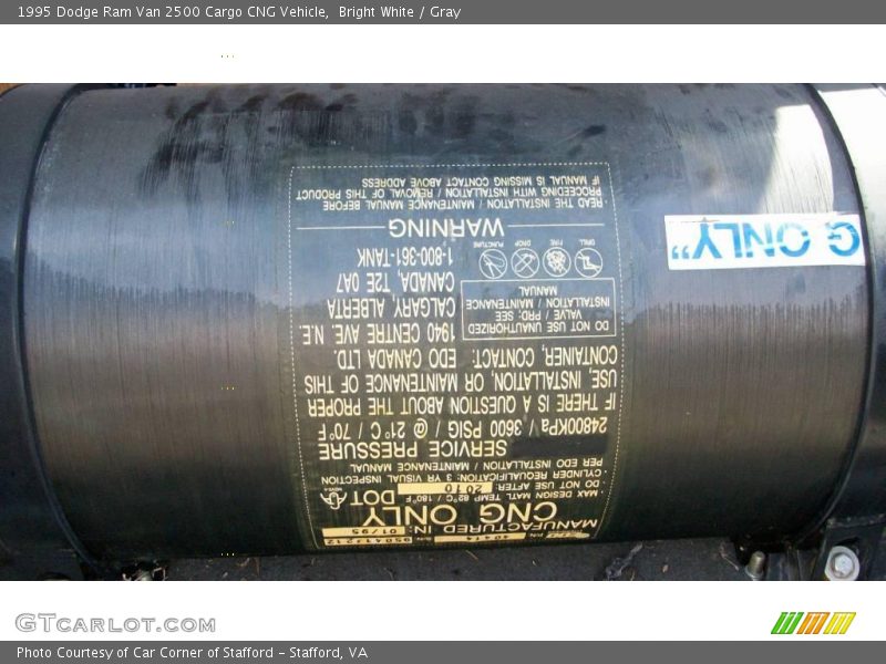 Bright White / Gray 1995 Dodge Ram Van 2500 Cargo CNG Vehicle