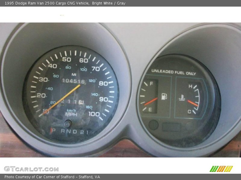 Bright White / Gray 1995 Dodge Ram Van 2500 Cargo CNG Vehicle