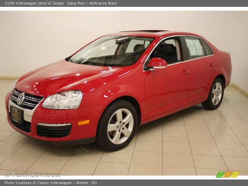 Salsa Red / Anthracite Black 2008 Volkswagen Jetta SE Sedan