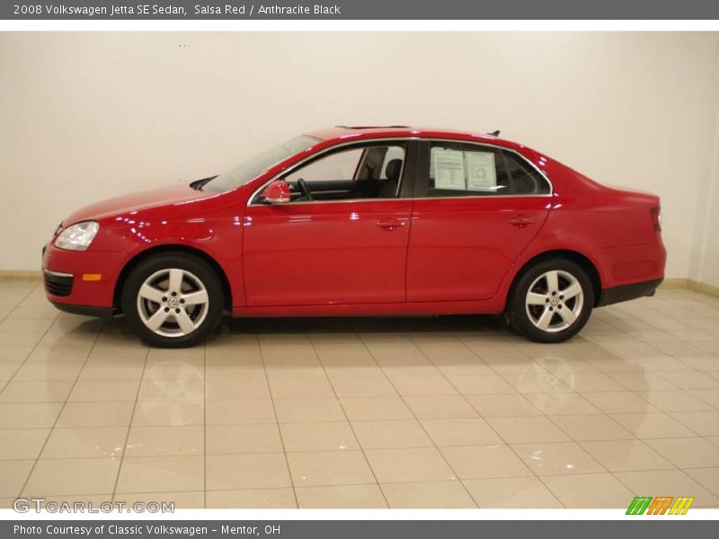 Salsa Red / Anthracite Black 2008 Volkswagen Jetta SE Sedan