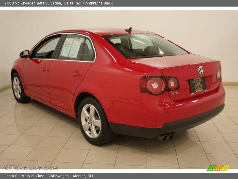 Salsa Red / Anthracite Black 2008 Volkswagen Jetta SE Sedan
