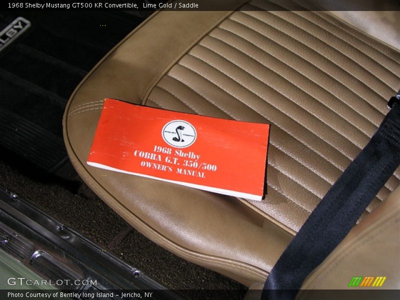 Lime Gold / Saddle 1968 Shelby Mustang GT500 KR Convertible