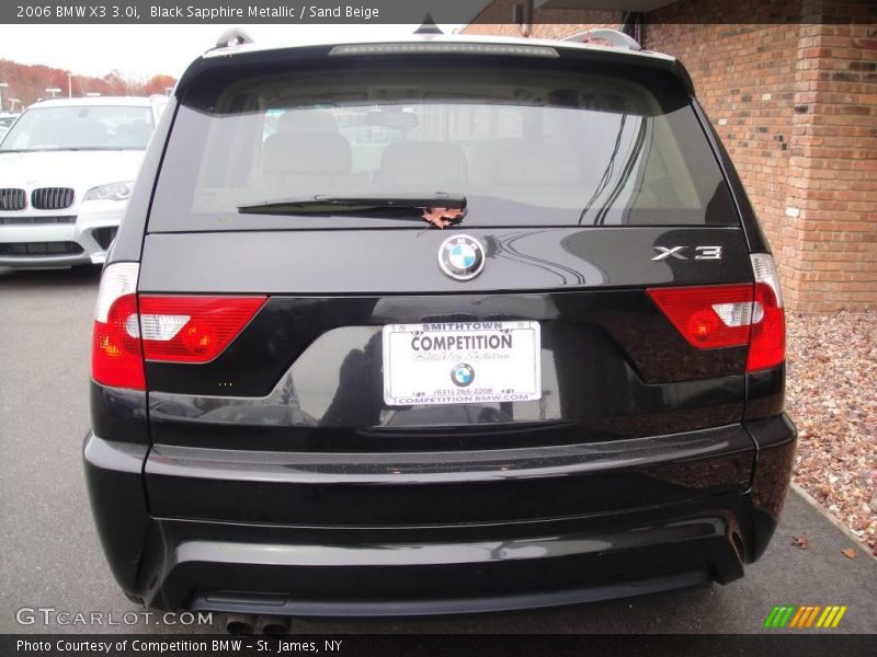 Black Sapphire Metallic / Sand Beige 2006 BMW X3 3.0i