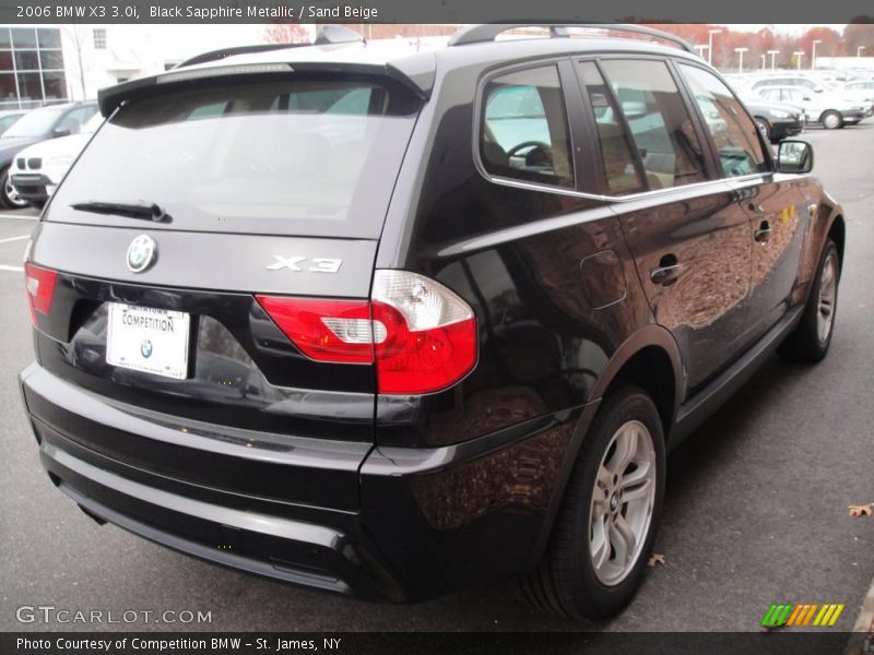 Black Sapphire Metallic / Sand Beige 2006 BMW X3 3.0i