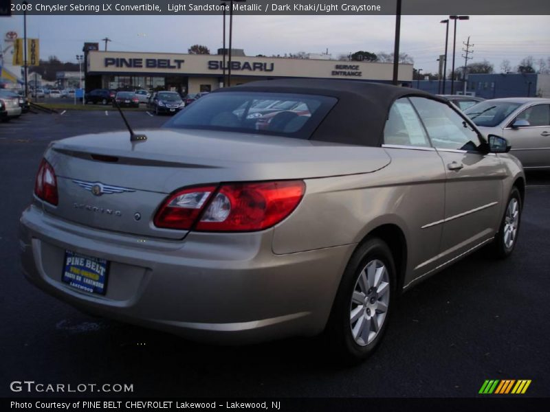 Light Sandstone Metallic / Dark Khaki/Light Graystone 2008 Chrysler Sebring LX Convertible