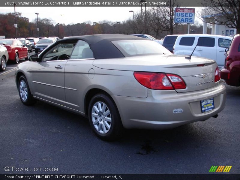 Light Sandstone Metallic / Dark Khaki/Light Graystone 2008 Chrysler Sebring LX Convertible