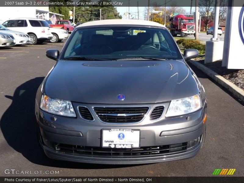Steel Gray Metallic / Black/Gray 2007 Saab 9-3 2.0T Convertible