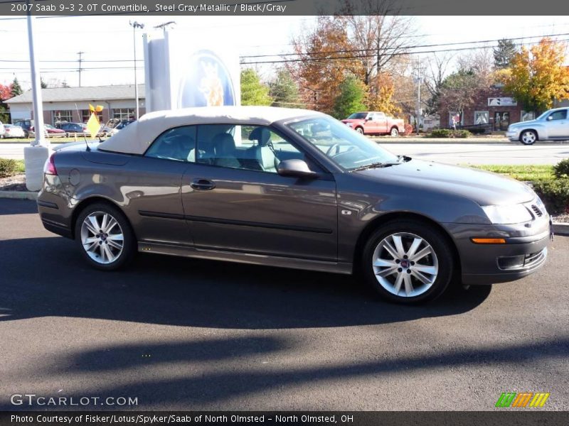 Steel Gray Metallic / Black/Gray 2007 Saab 9-3 2.0T Convertible
