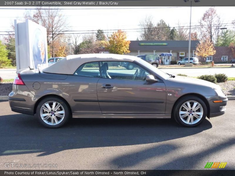 Steel Gray Metallic / Black/Gray 2007 Saab 9-3 2.0T Convertible