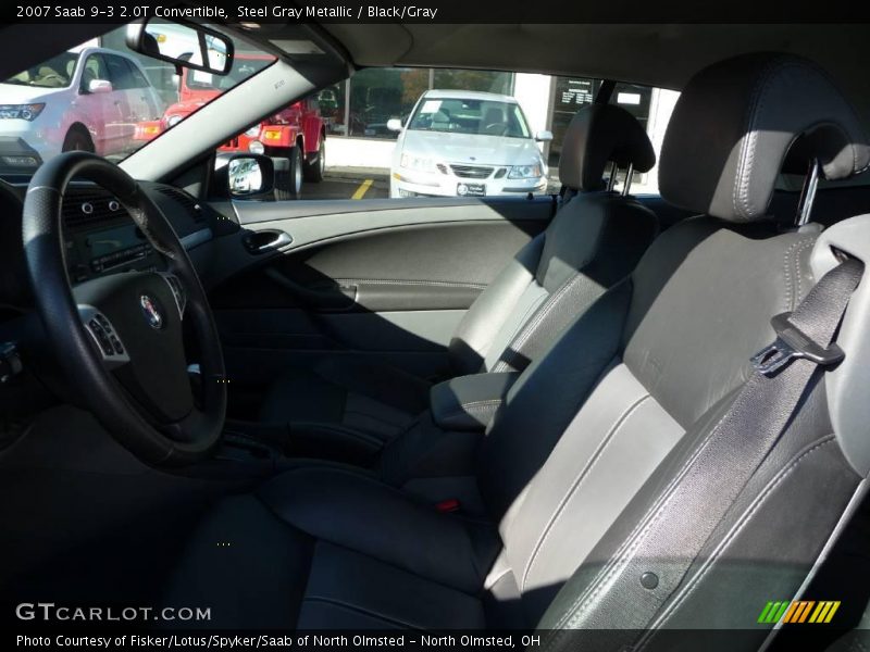 Steel Gray Metallic / Black/Gray 2007 Saab 9-3 2.0T Convertible