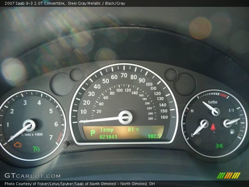 Steel Gray Metallic / Black/Gray 2007 Saab 9-3 2.0T Convertible