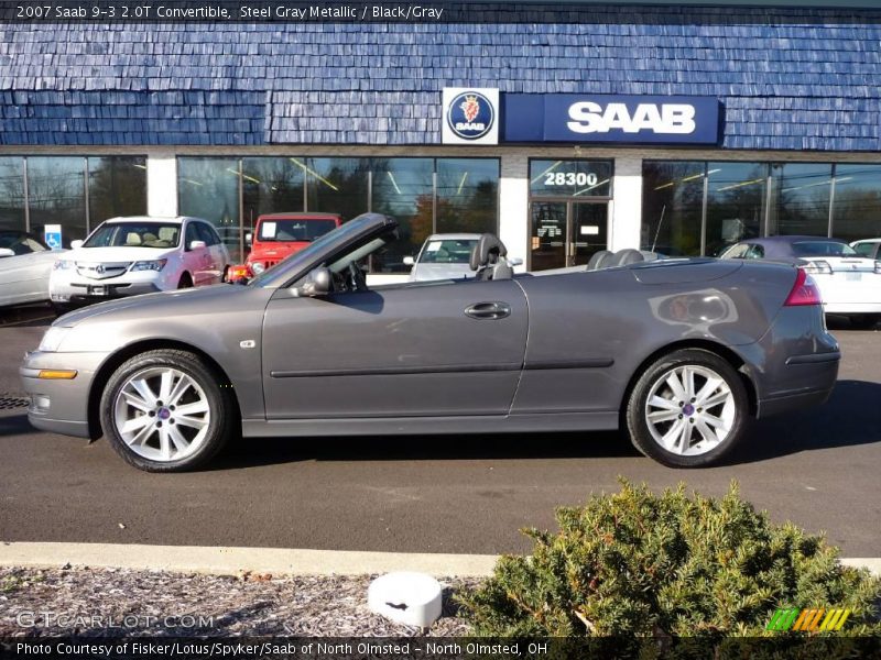 Steel Gray Metallic / Black/Gray 2007 Saab 9-3 2.0T Convertible