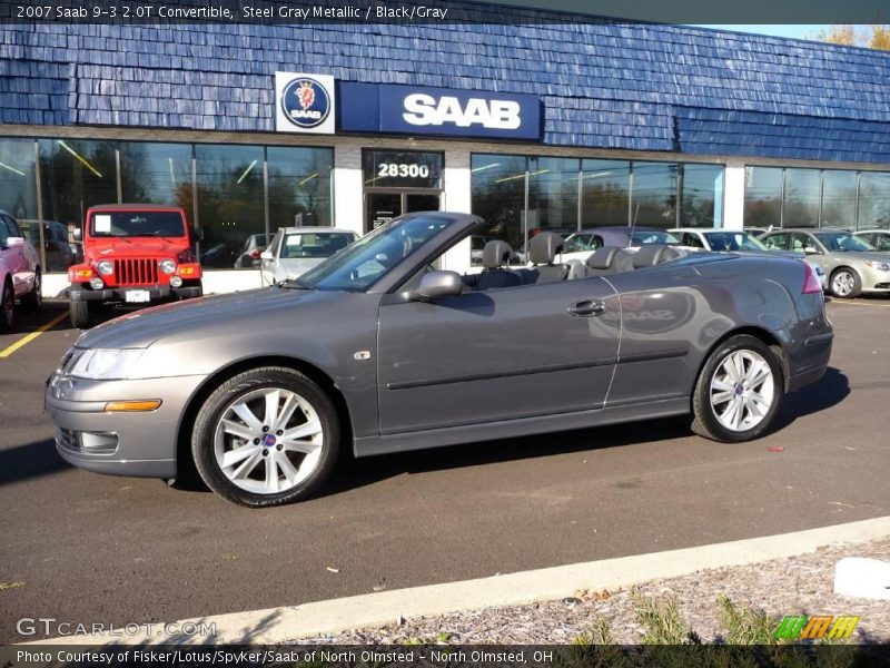 Steel Gray Metallic / Black/Gray 2007 Saab 9-3 2.0T Convertible