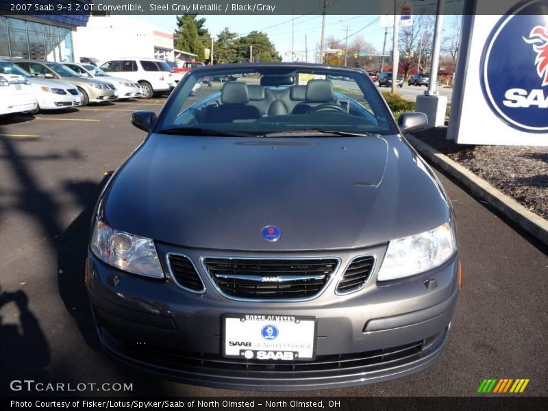 Steel Gray Metallic / Black/Gray 2007 Saab 9-3 2.0T Convertible