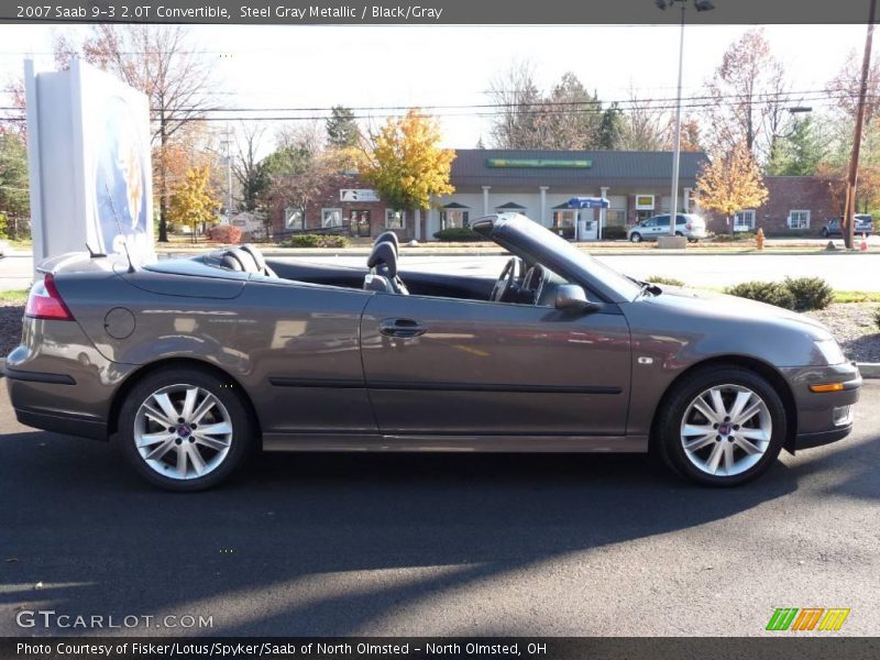 Steel Gray Metallic / Black/Gray 2007 Saab 9-3 2.0T Convertible