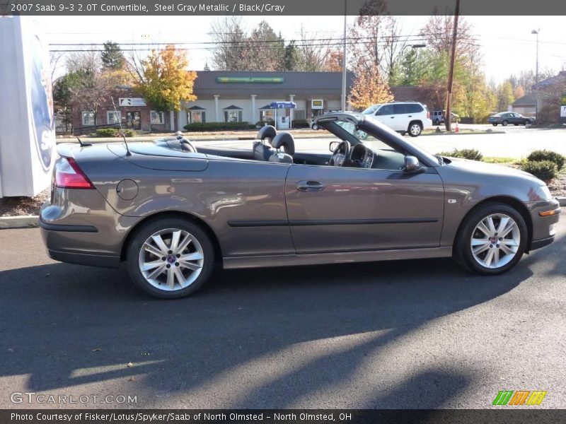 Steel Gray Metallic / Black/Gray 2007 Saab 9-3 2.0T Convertible