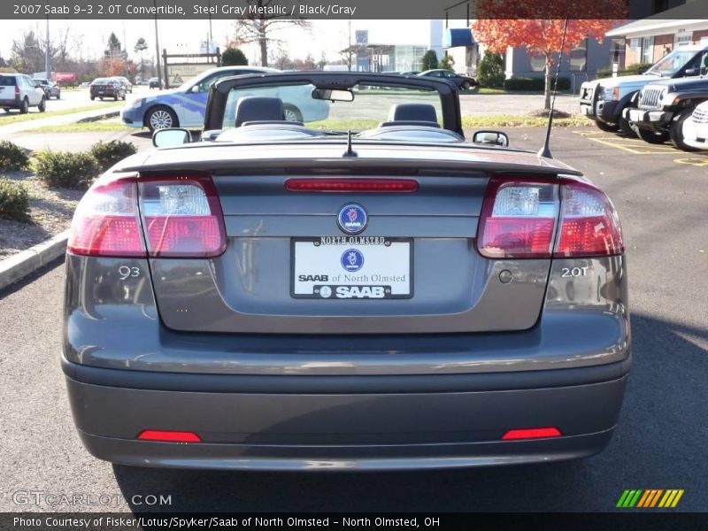 Steel Gray Metallic / Black/Gray 2007 Saab 9-3 2.0T Convertible