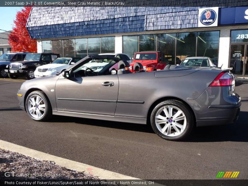 Steel Gray Metallic / Black/Gray 2007 Saab 9-3 2.0T Convertible