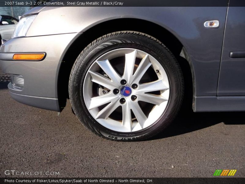 Steel Gray Metallic / Black/Gray 2007 Saab 9-3 2.0T Convertible