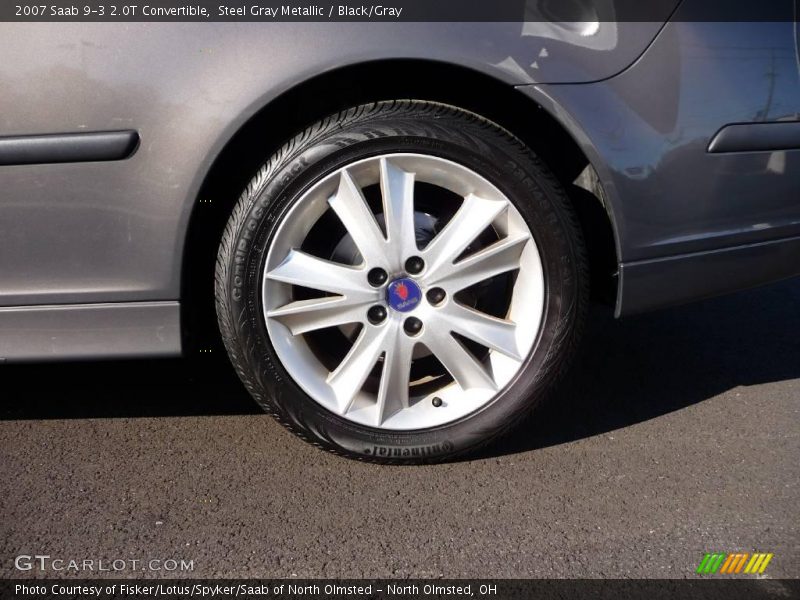 Steel Gray Metallic / Black/Gray 2007 Saab 9-3 2.0T Convertible