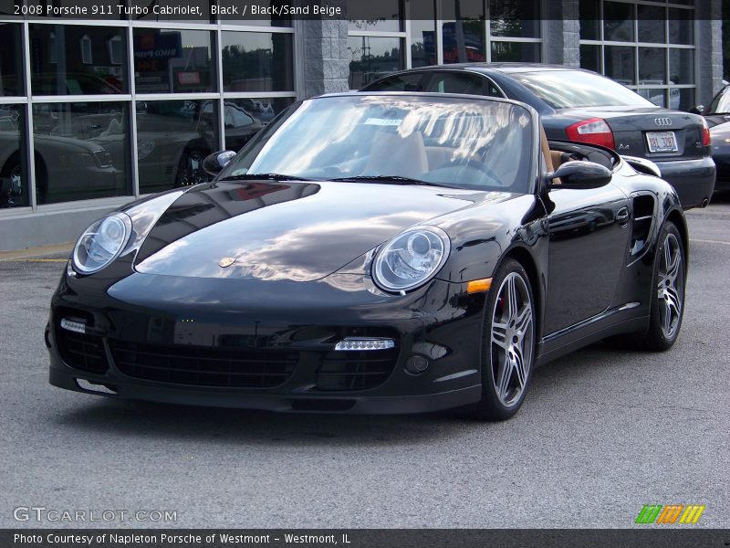 Black / Black/Sand Beige 2008 Porsche 911 Turbo Cabriolet