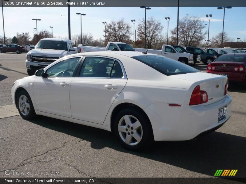 White / Titanium Gray 2008 Chevrolet Malibu LS Sedan