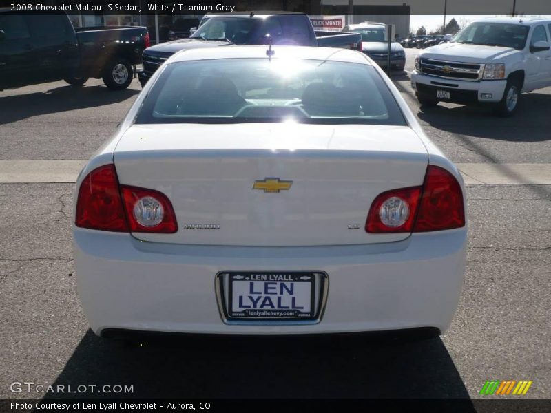 White / Titanium Gray 2008 Chevrolet Malibu LS Sedan