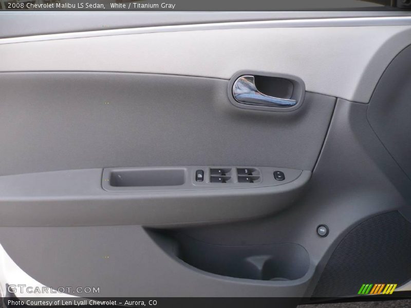 White / Titanium Gray 2008 Chevrolet Malibu LS Sedan