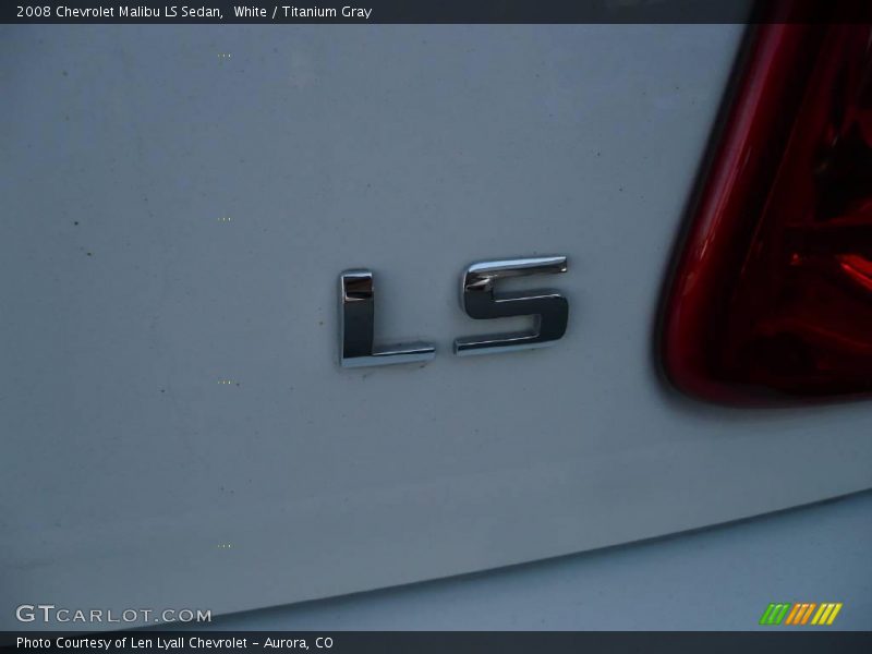 White / Titanium Gray 2008 Chevrolet Malibu LS Sedan