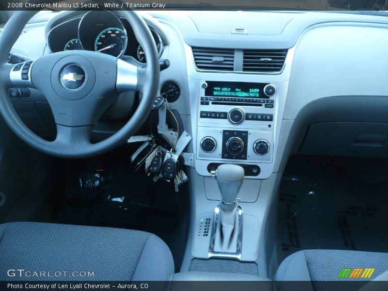 White / Titanium Gray 2008 Chevrolet Malibu LS Sedan