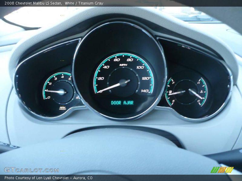 White / Titanium Gray 2008 Chevrolet Malibu LS Sedan