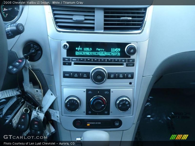 White / Titanium Gray 2008 Chevrolet Malibu LS Sedan